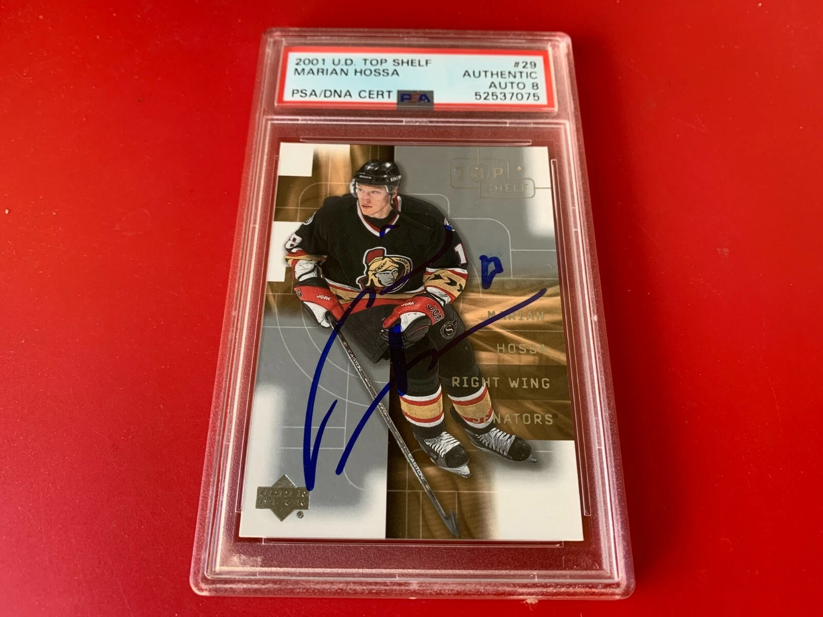 Marian Hossa Blackhawks HOF 2001 Upper Deck Top Shelf Card Signed Auto PSA/DNA