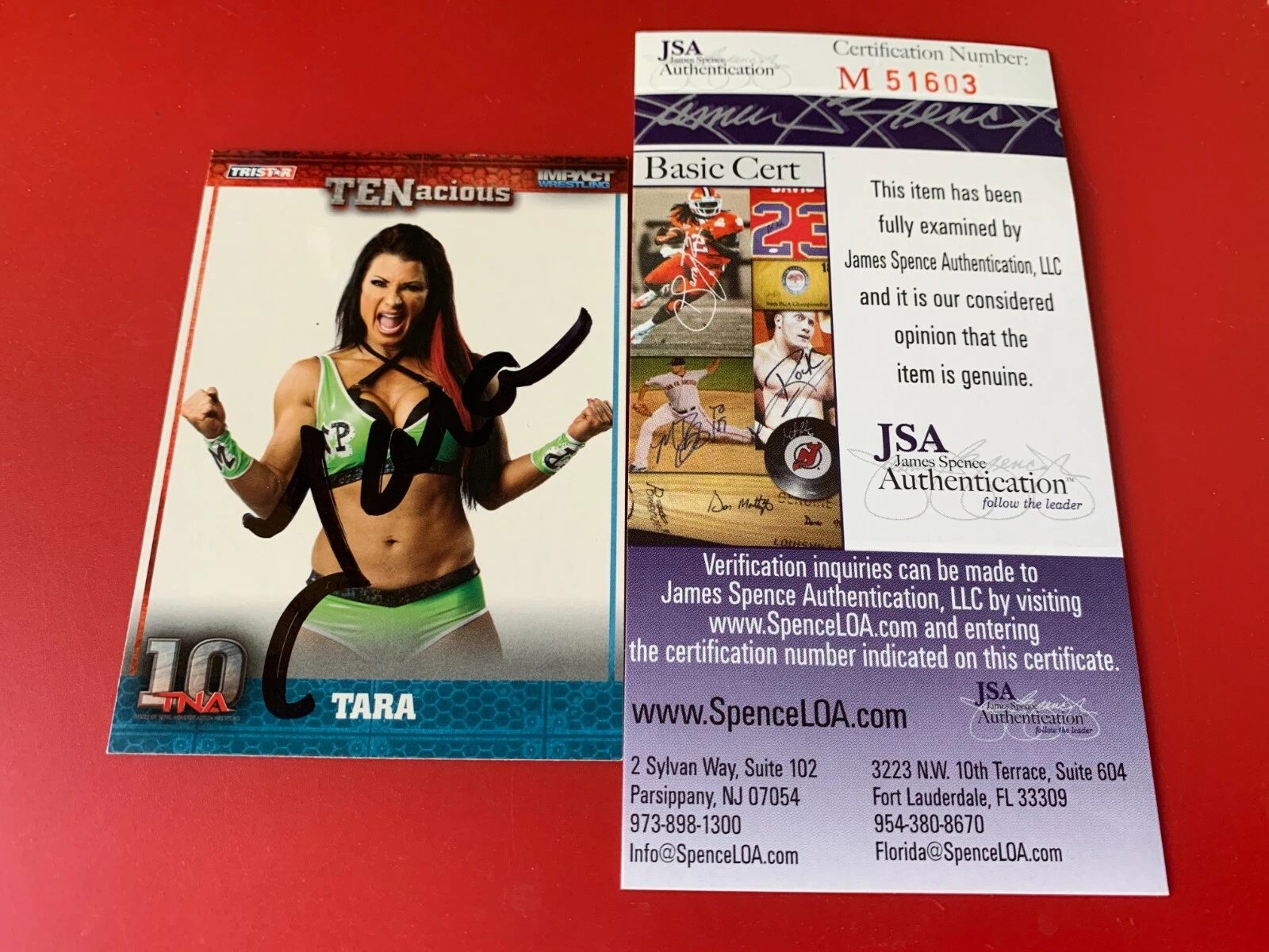 TARA Tristar TNA Wrestling Card Signed Auto JSA COA