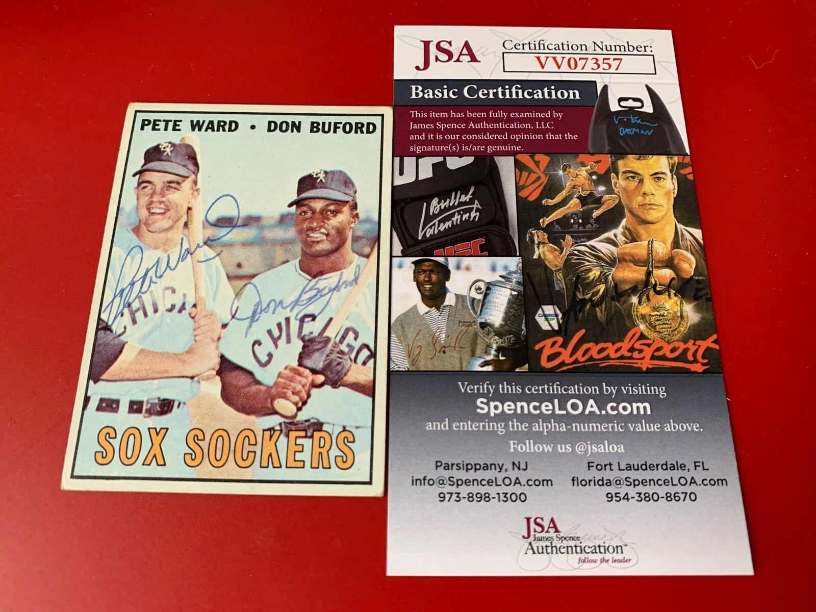 Pete Ward Don Buford 1967 Topps Card Dual Signed Auto JSA COA