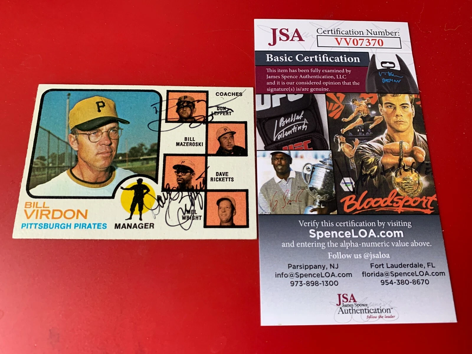 Don Leppert Dave Ricketts 1973 Topps Card Dual Signed Auto JSA COA