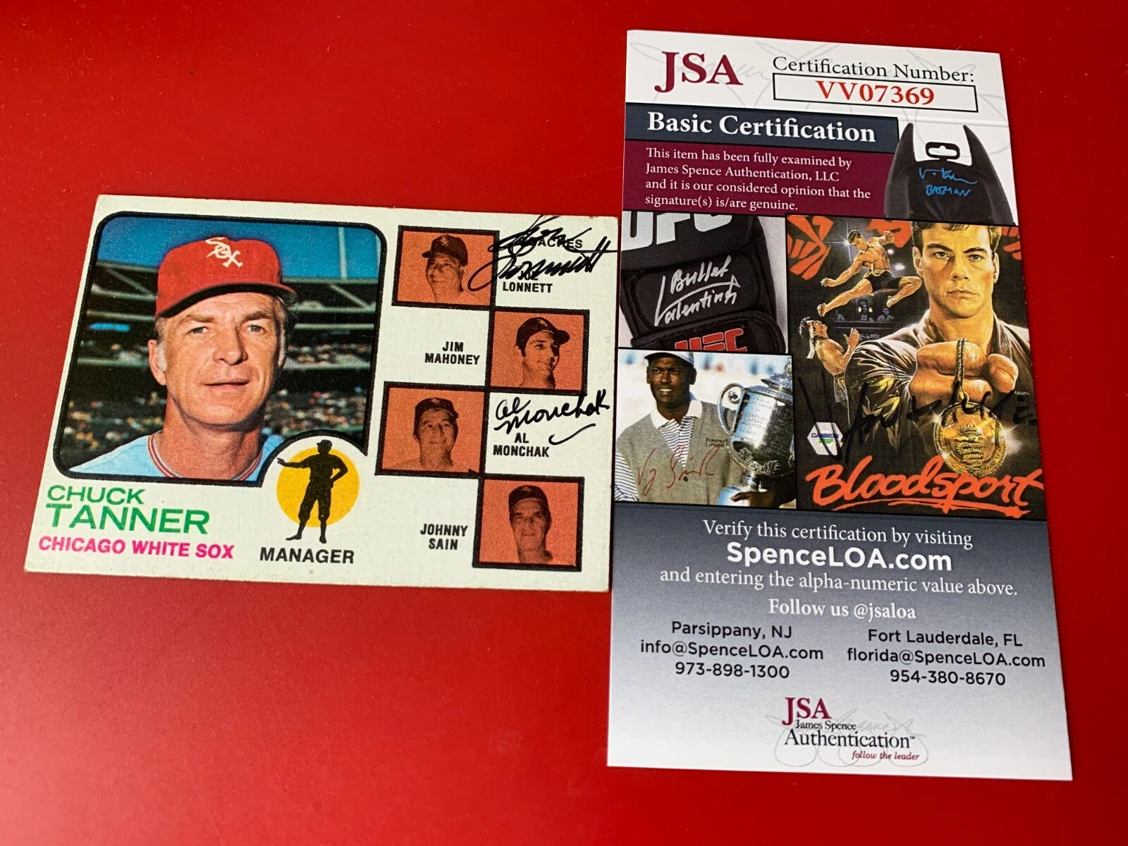 Joseph Lonnett Alex Monchak 1973 Topps Card Dual Signed Auto JSA COA
