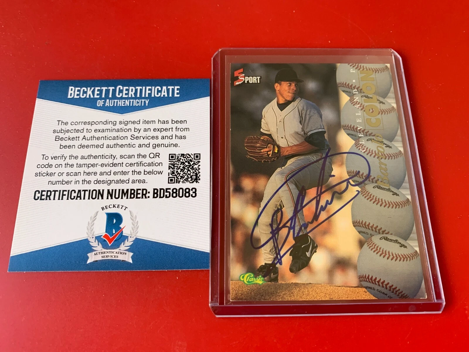 Bartolo Colon 1995 Classic Rookie RC Card Signed Auto BAS COA