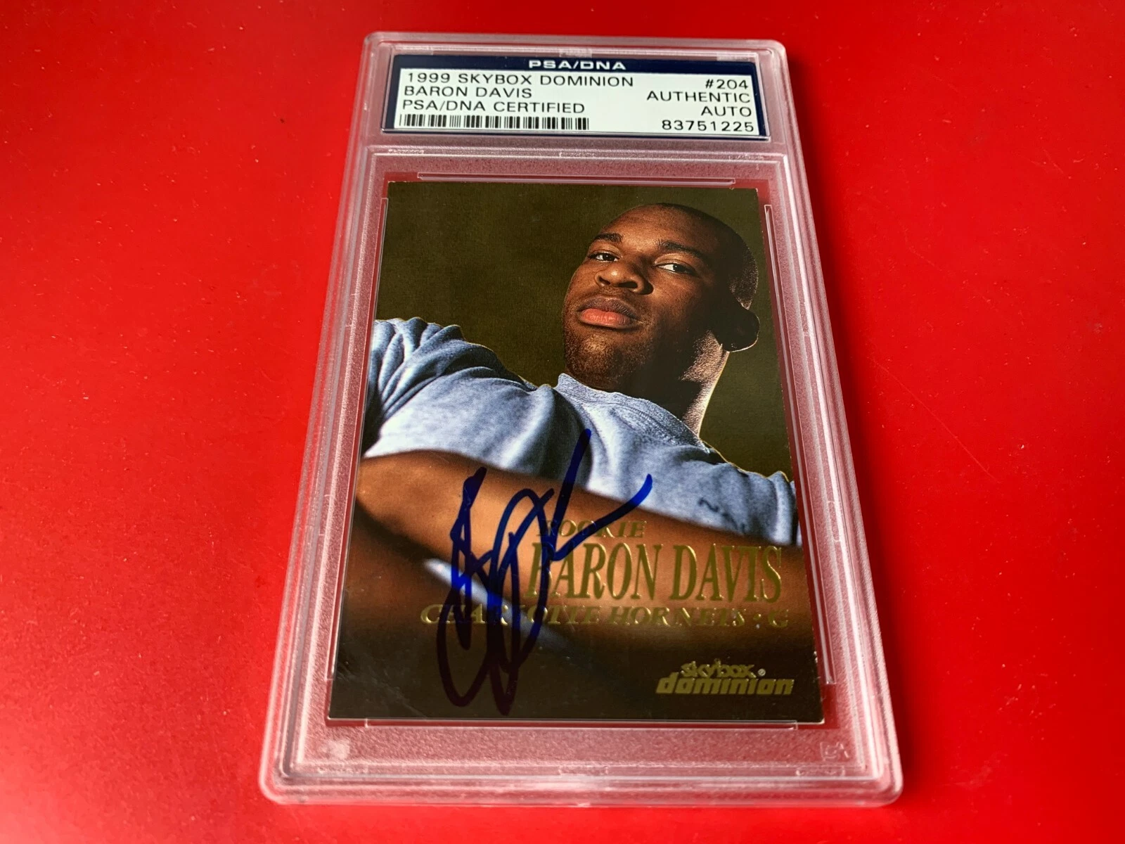 Baron Davis Warriors 2002 Fleer Dominion Card Signed Auto PSA/DNA ENCAPSULATED