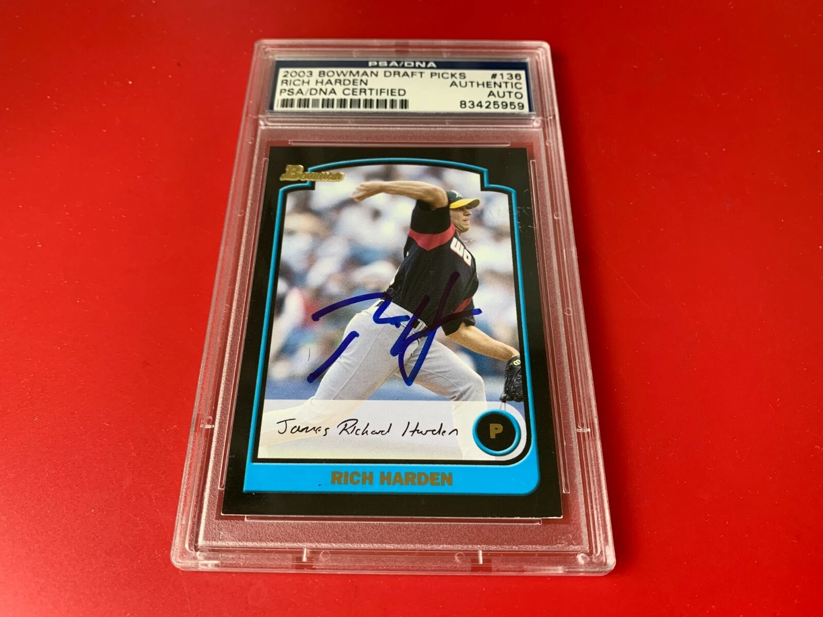 Rich Harden  Oakland A's 1999 Bowman Signed Auto PSA/DNA ENCAPSULATED