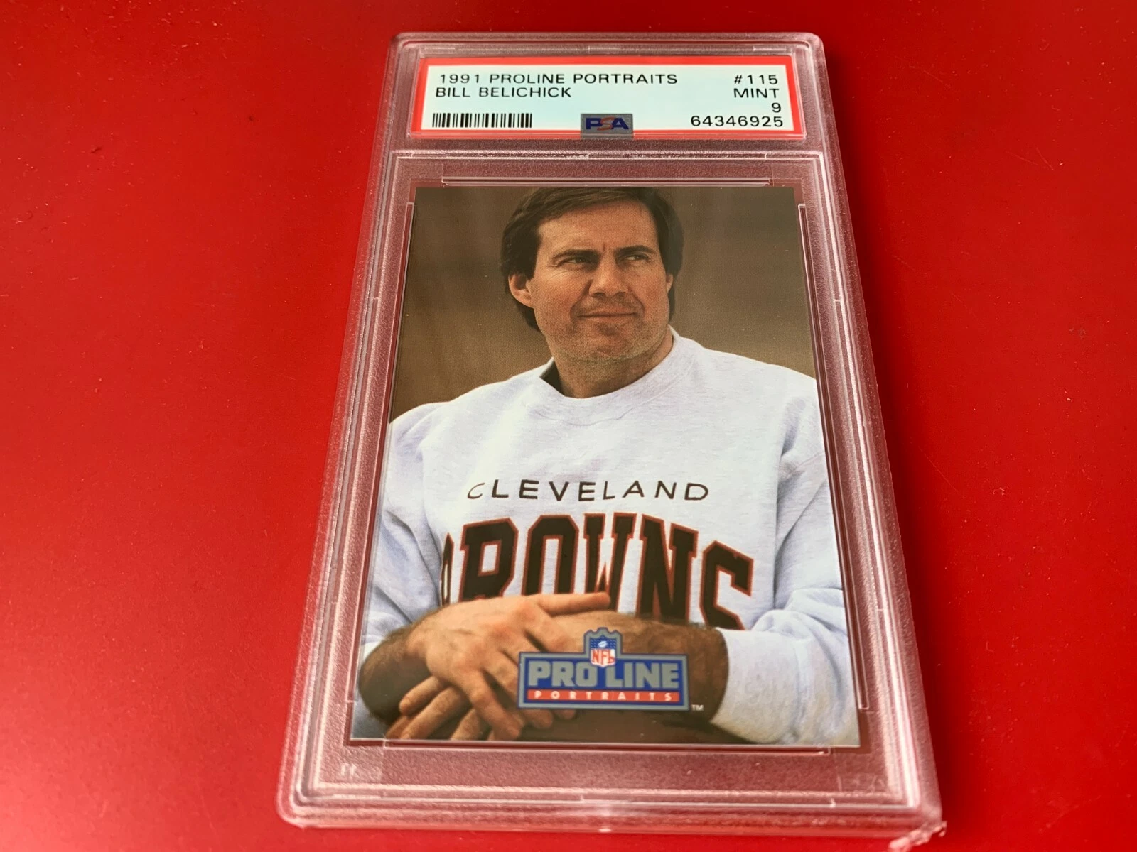 Bill Belichick Patriots 1991 Proline Portraits Rookie Card MINT PSA 9