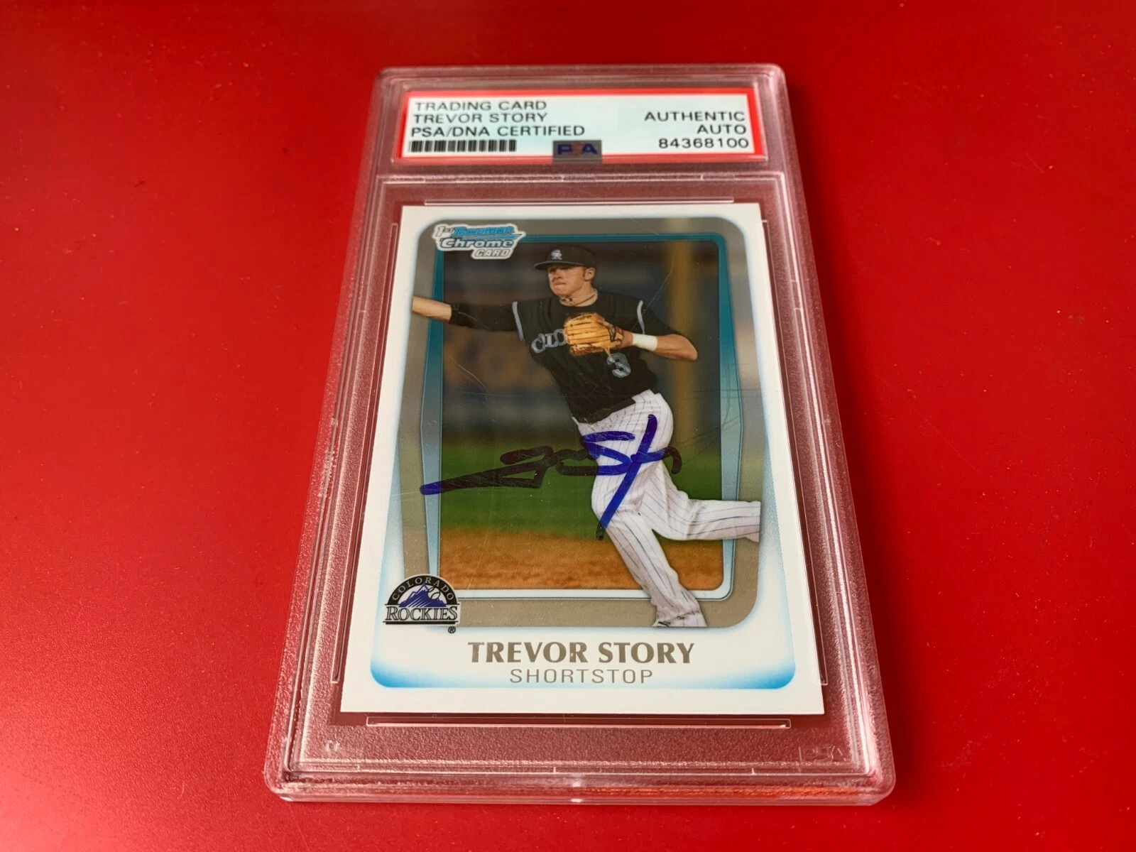 TREVOR STORY 2011 BOWMAN ROOKIE CARD SIGNED AUTO PSA/DNA SLABBED COLLECTIBLE MEMORABILIA