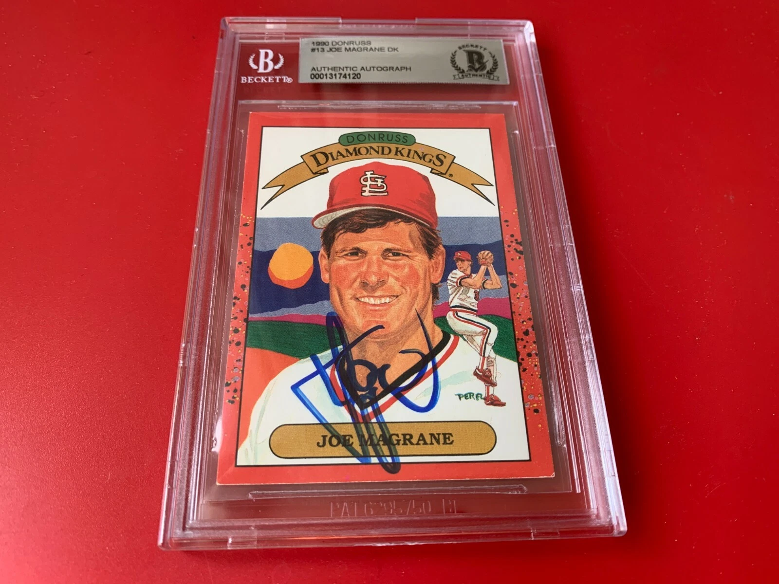 Joe Magrane Cardinals 1990 Donruss Diamond Kings Card Signed Auto Beckett BAS