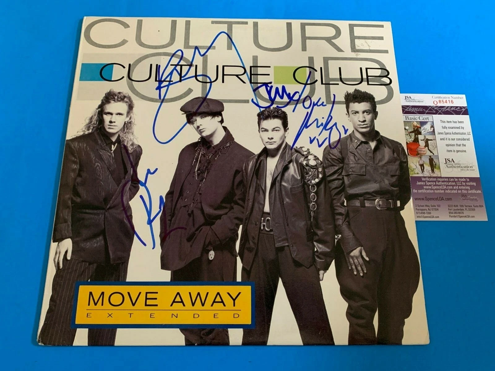 Boy George Culture Club Move Away 4x Signed Auto 12