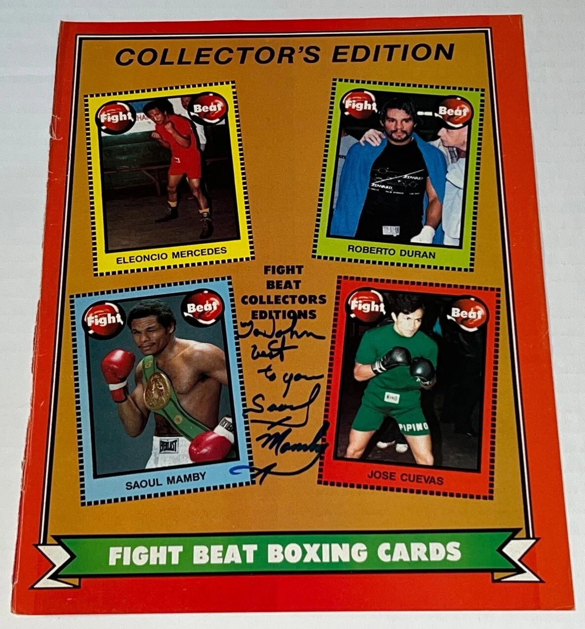 Saoul Mamby signed Boxing Magazine Page autographed