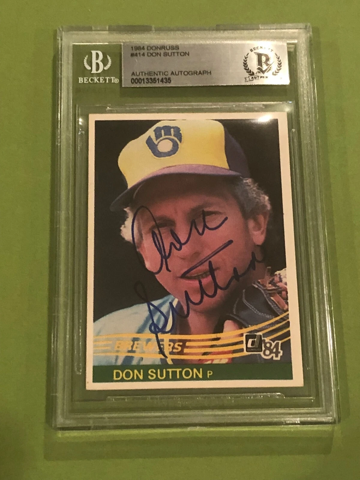 DON SUTTON Signed 1984 DONRUSS Card #414 Beckett Authenticated (BAS)