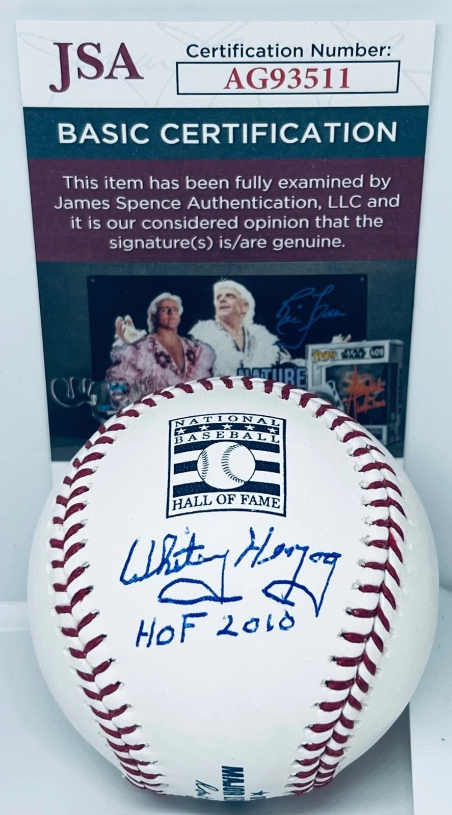 Whitey Herzog St. Louis Cardinals signed HOF Logo Baseball Ball W HOF Inscr. JSA