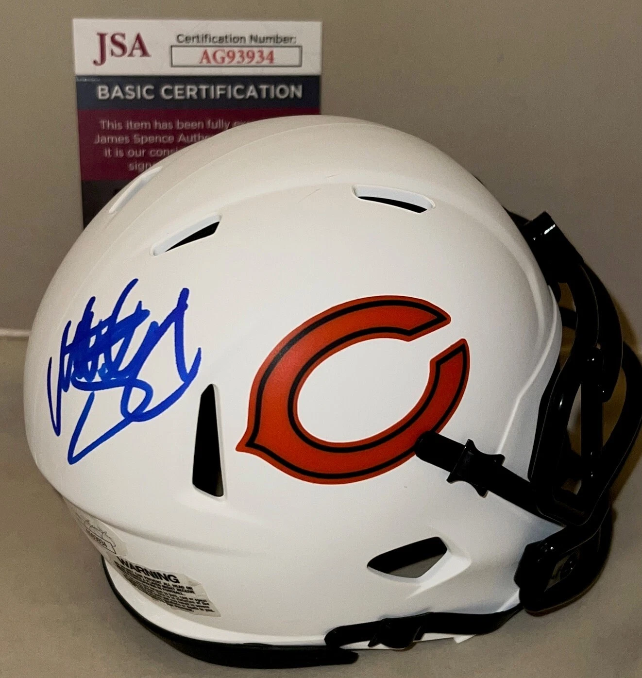 Matt Suhey signed Chicago Bears Lunar Eclipse mini helmet autographed JSA