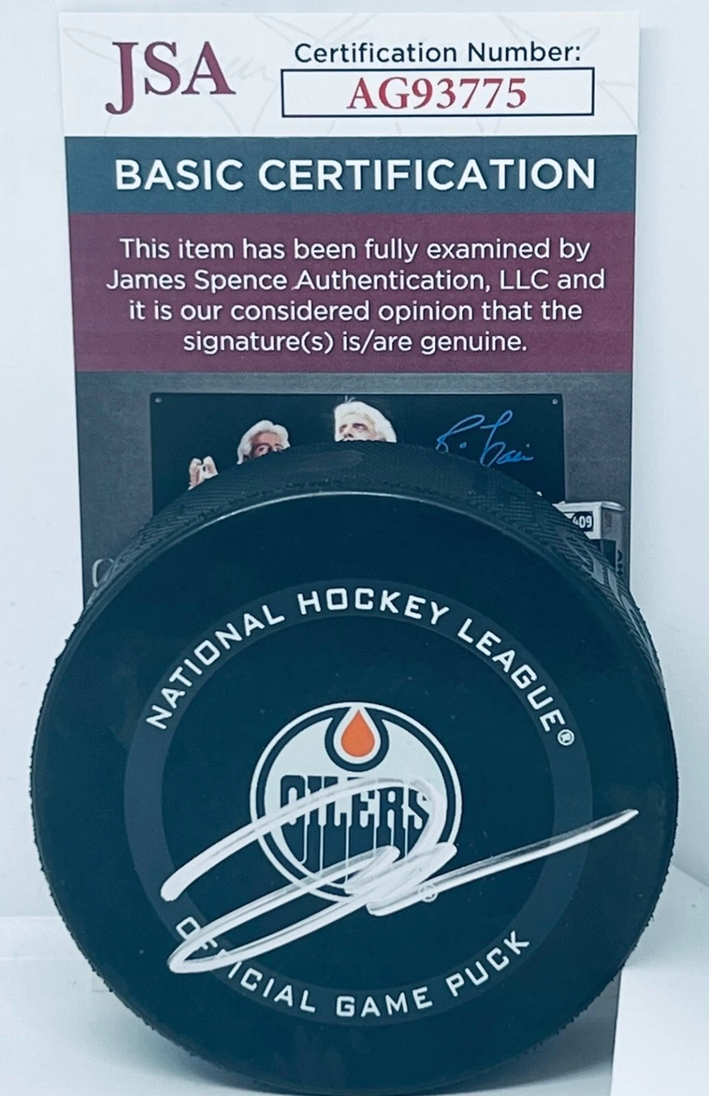 Darnell Nurse signed Edmonton Oilers Official Game Puck autographed JSA
