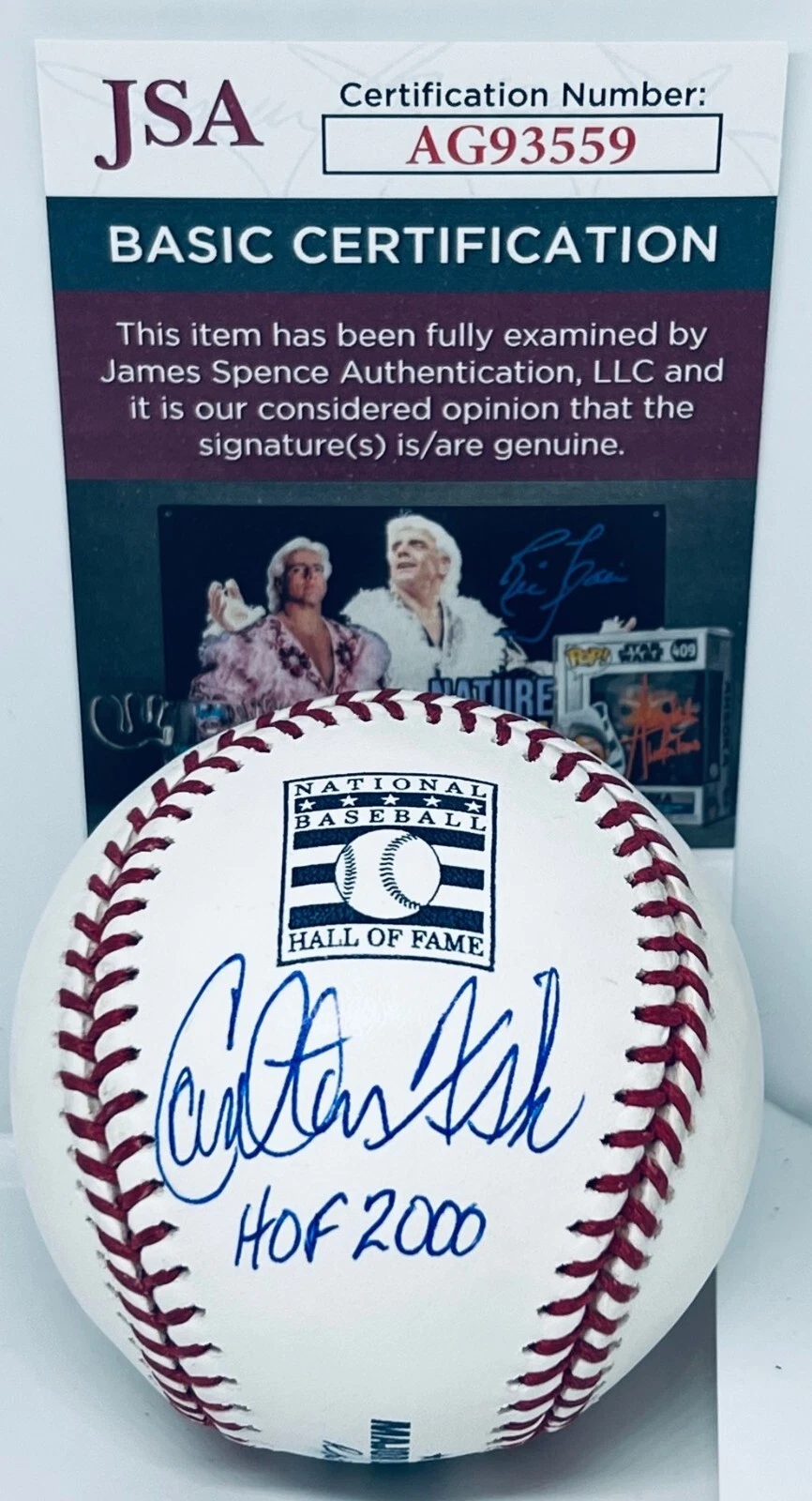 Carlton Fisk White Sox Red Sox signed HOF Logo Baseball Ball W/ HOF Inscrip JSA