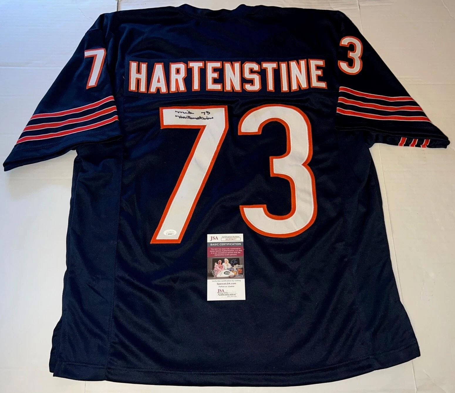 Mike Hartenstine Chicago Bears signed Custom jersey autographed JSA