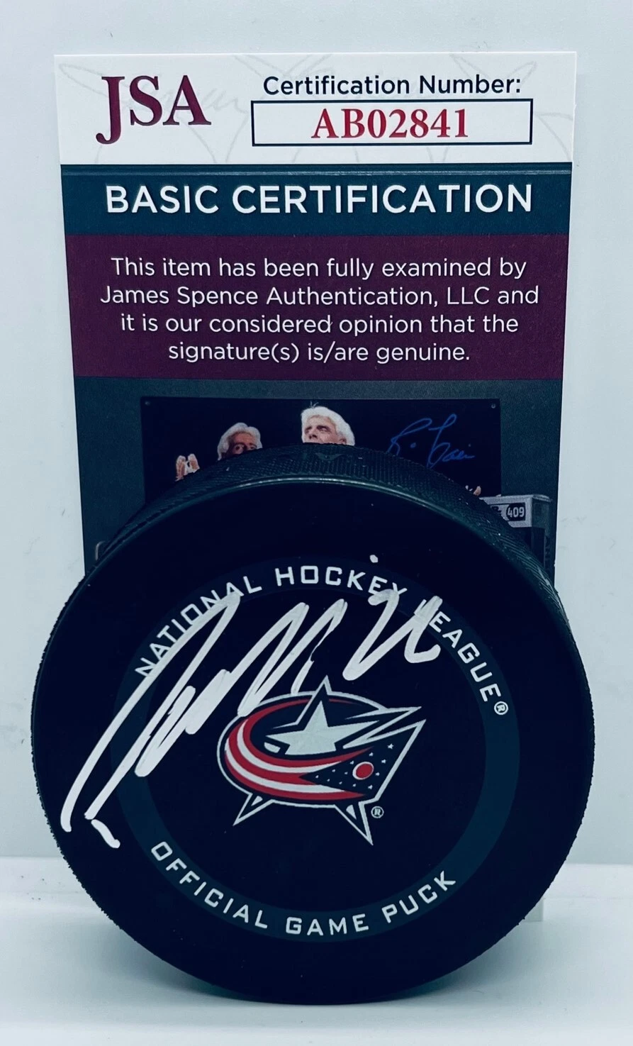 Patrik Laine signed Columbus Blue Jackets Official Game Puck autographed JSA