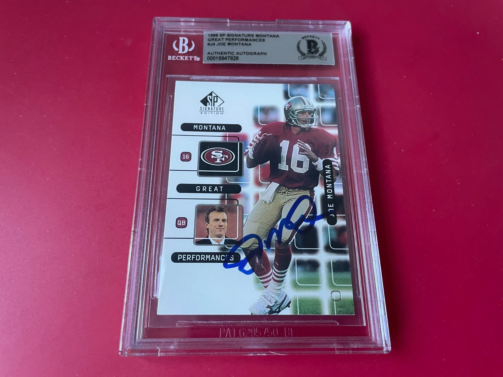 Joe Montana 49ers  HOF 1999 SP Signature Card Signed Auto Beckett BAS