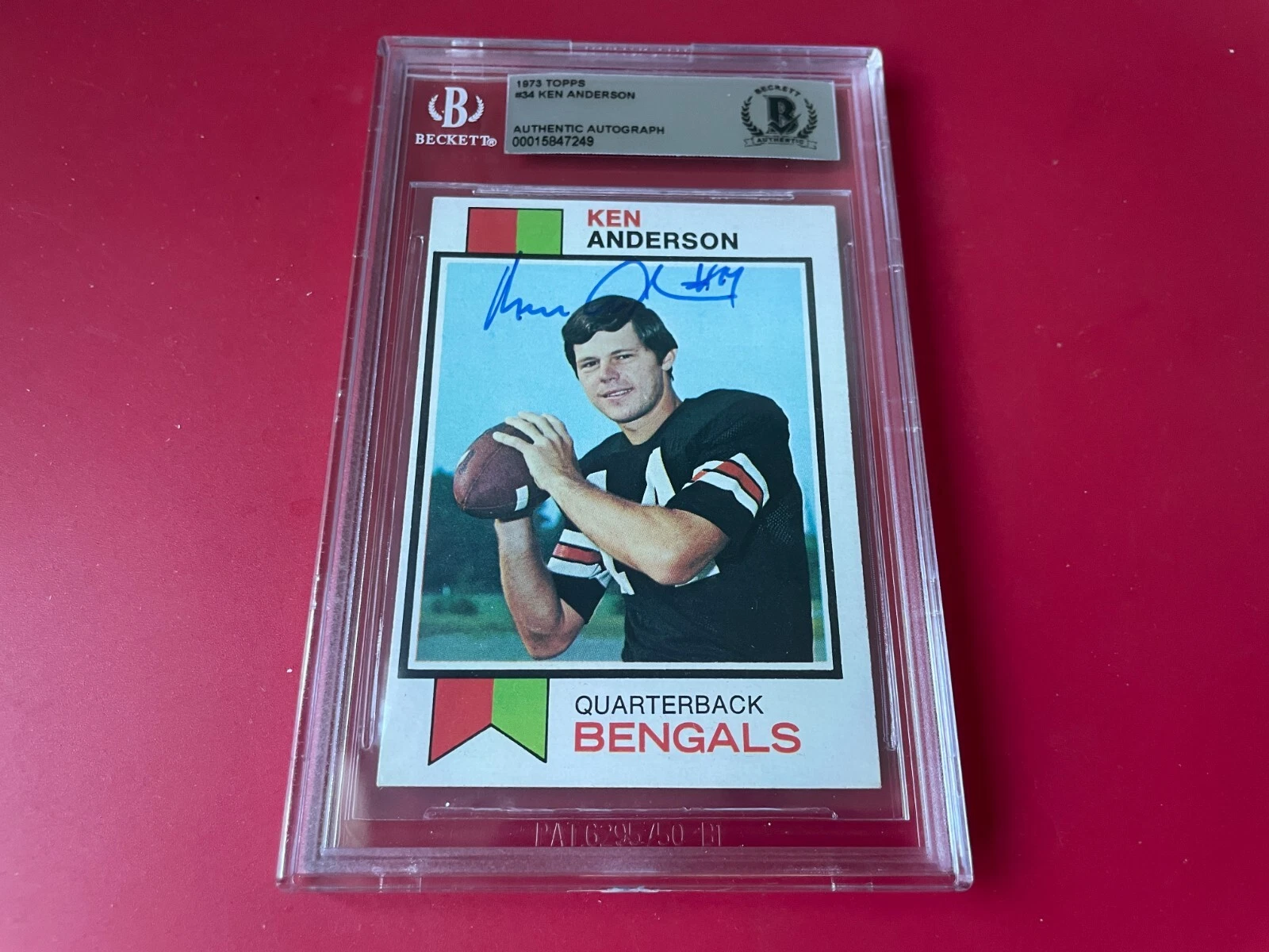 Ken Anderson Bengals 1973 Topps Rookie Card Signed Auto Beckett BAS Slabbed