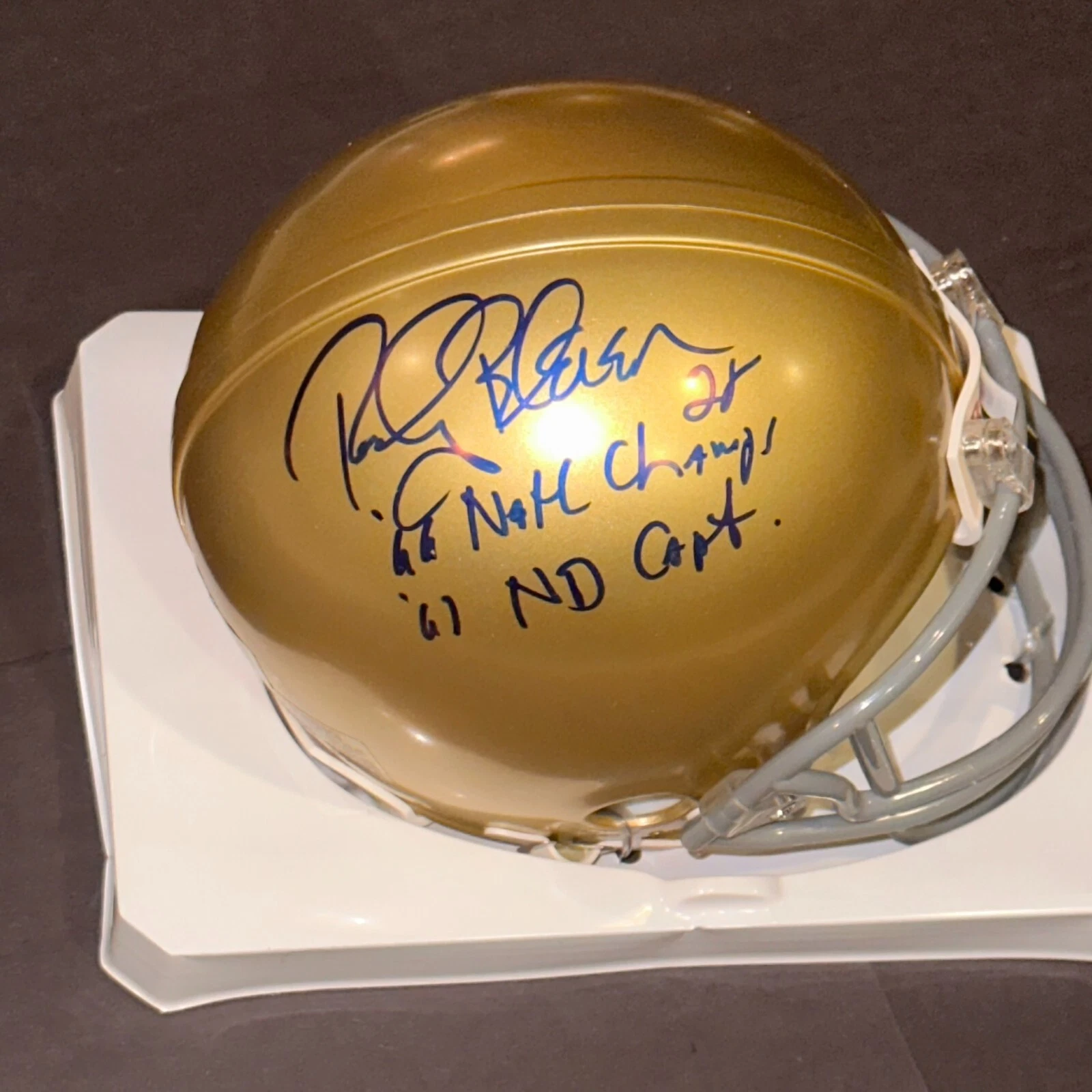ROCKY BLEIER Signed NOTRE DAME VSR4 Mini-helmet Beckett (BAS) & 2 ND Inscrips