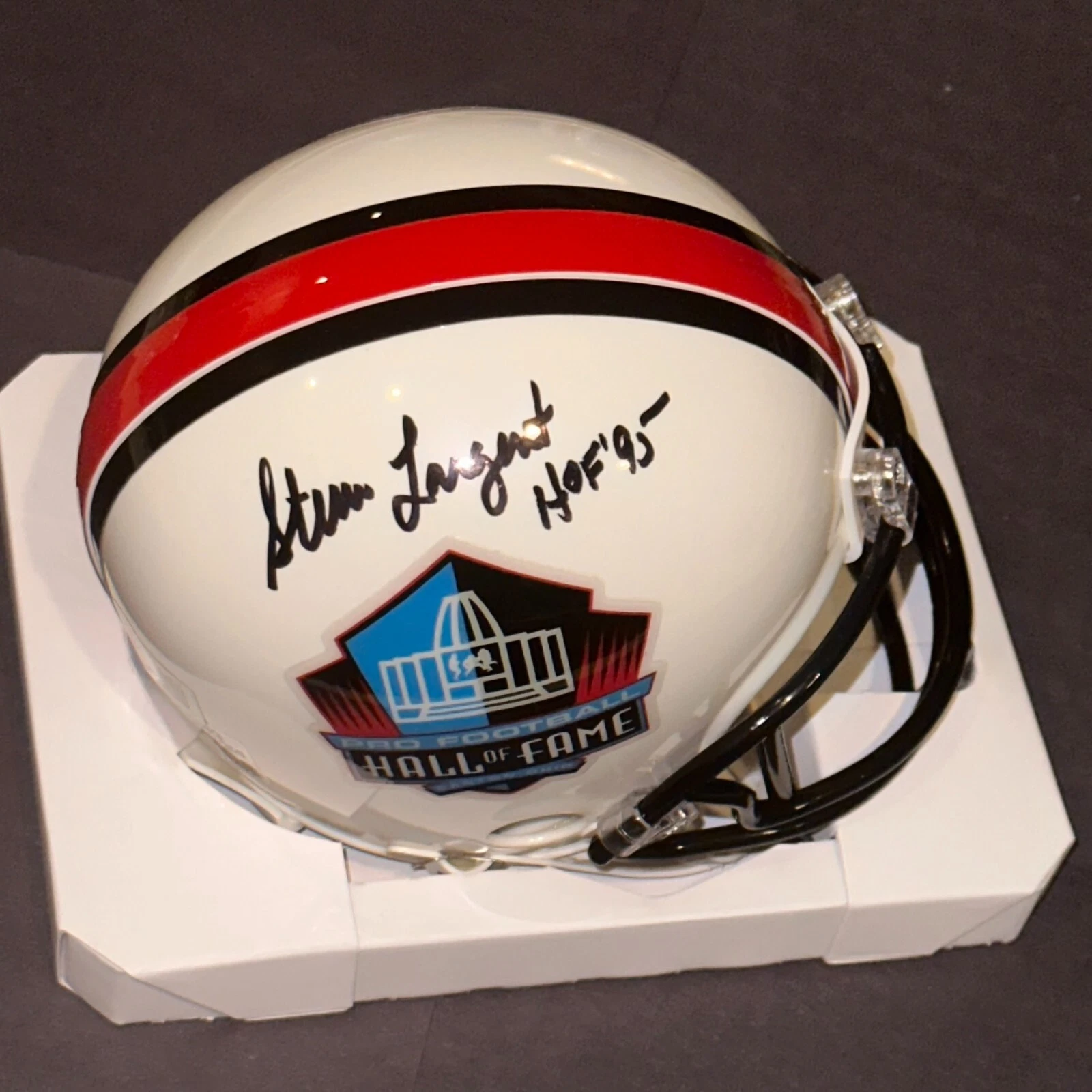 STEVE LARGENT Signed HALL OF FAME VSR4 Mini-helmet Beckett (BAS) & HOF Insc