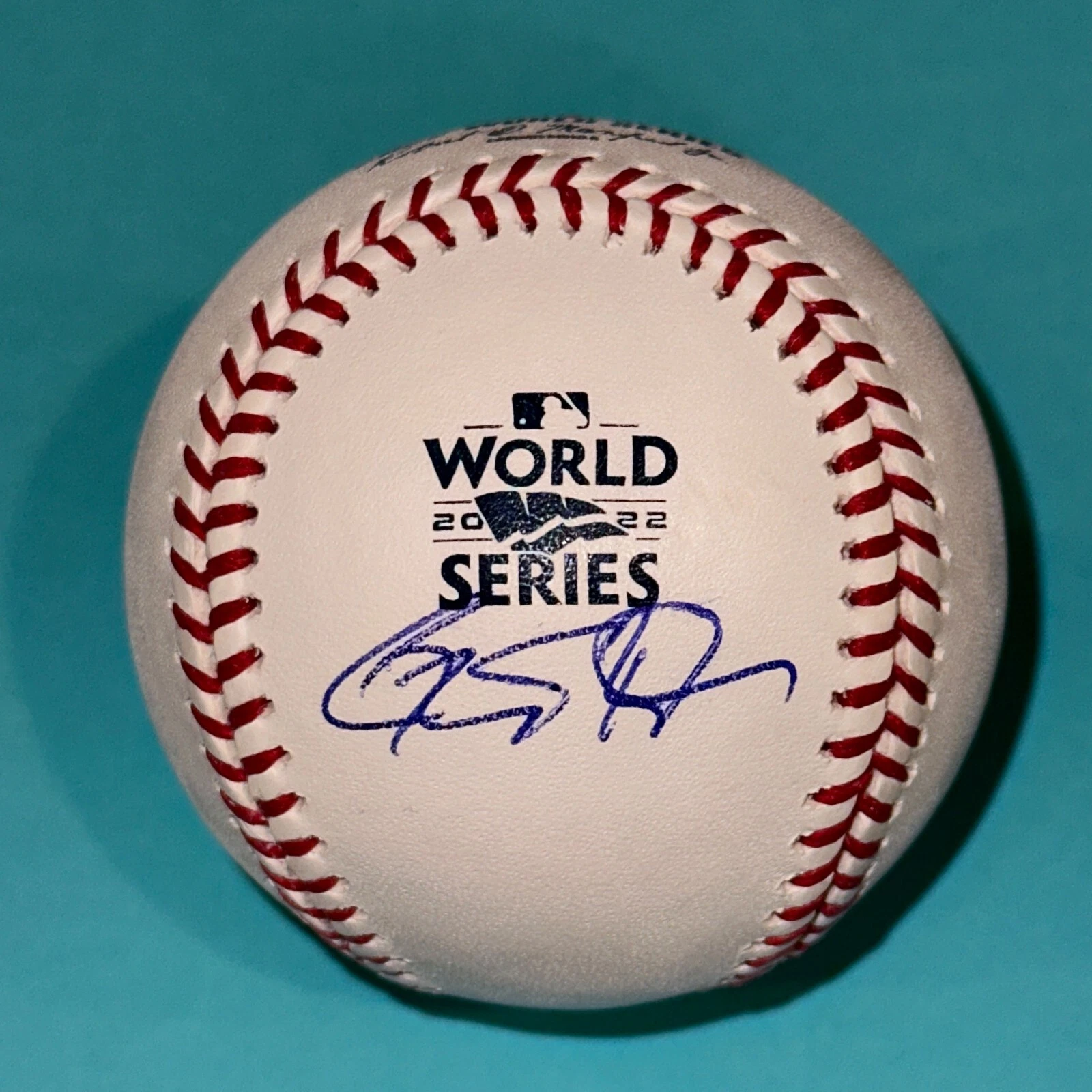 GEOFF BLUM (Astros) Signed Official 2022 WORLD SERIES Baseball Beckett (BAS)