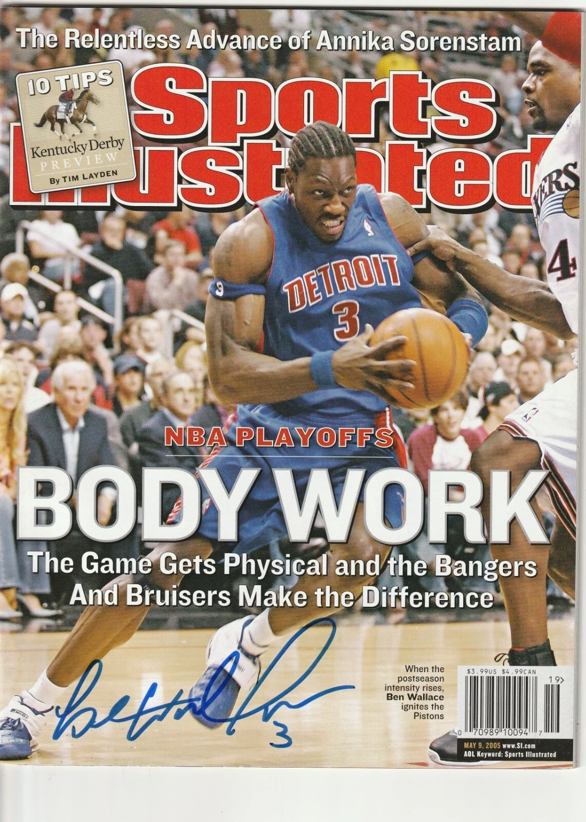 BEN WALLACE Signed 5/9/05 SPORTS ILLUSTRATED Beckett BAS (NO Label)
