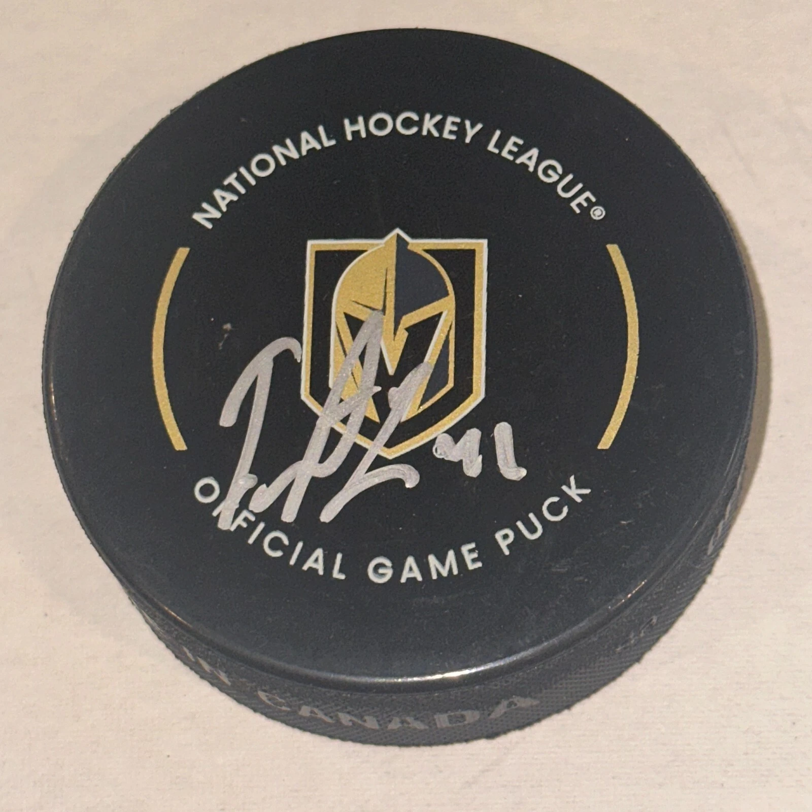 IVAN BARBASHEV Signed Vegas GOLDEN KNIGHTS Official GAME Puck Beckett BAS