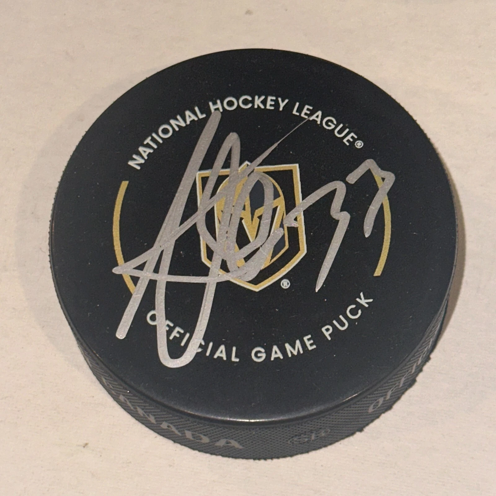 ADIN HILL Signed Vegas GOLDEN KNIGHTS Official GAME Puck Beckett BAS