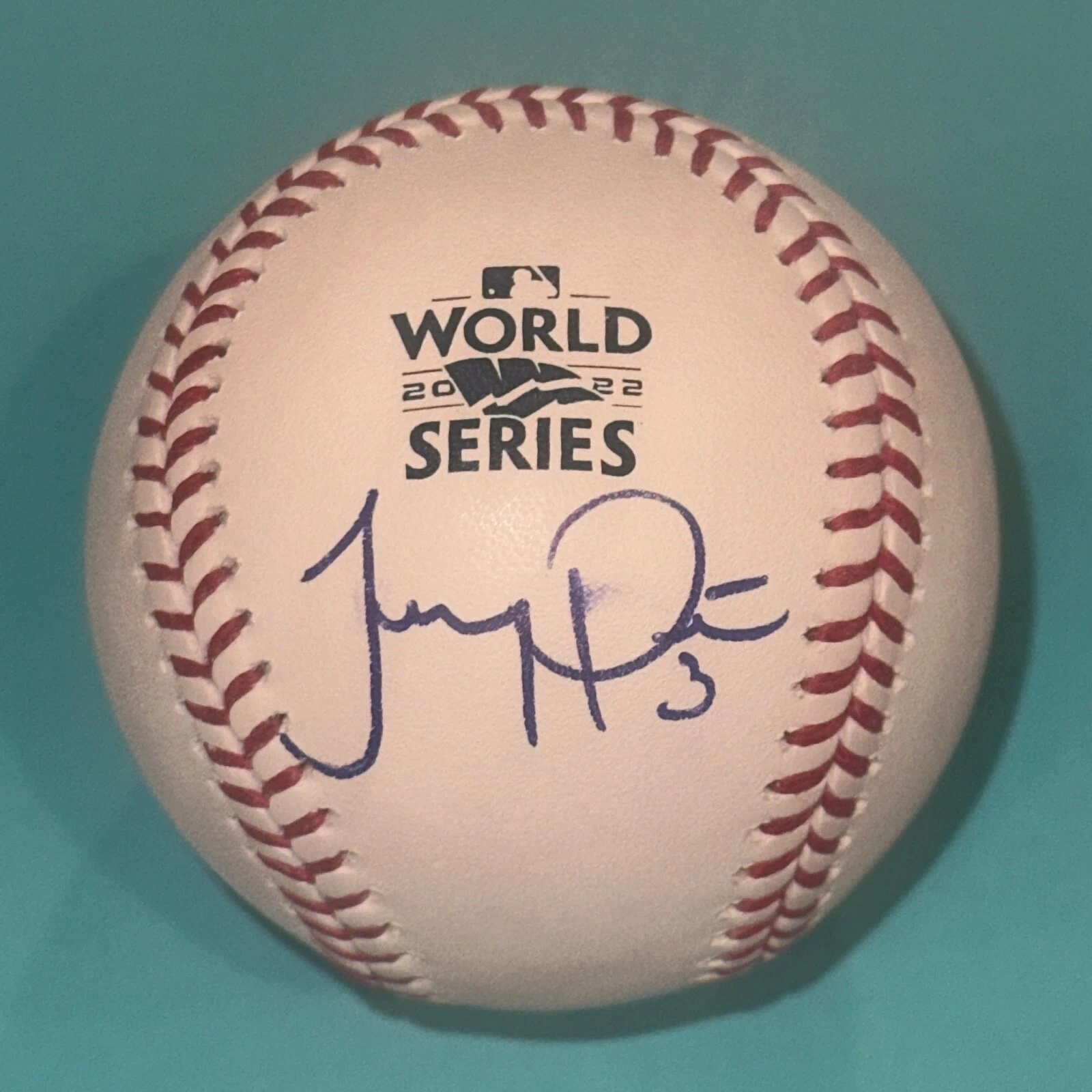 JEREMY PENA (Astros) Signed Official 2022 WORLD SERIES Baseball Beckett (BAS)