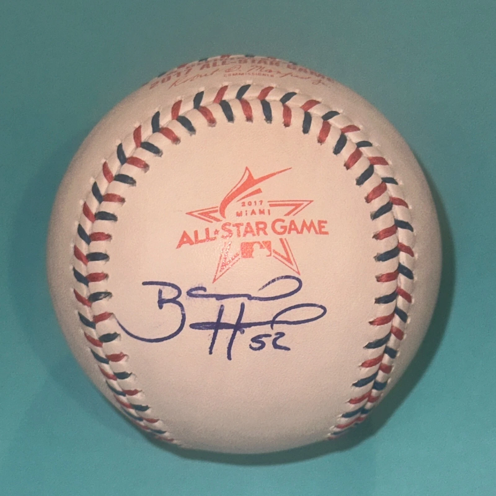 BRAD HAND (Padres) Signed Official 2017 ALL-STAR Baseball Beckett (BAS)
