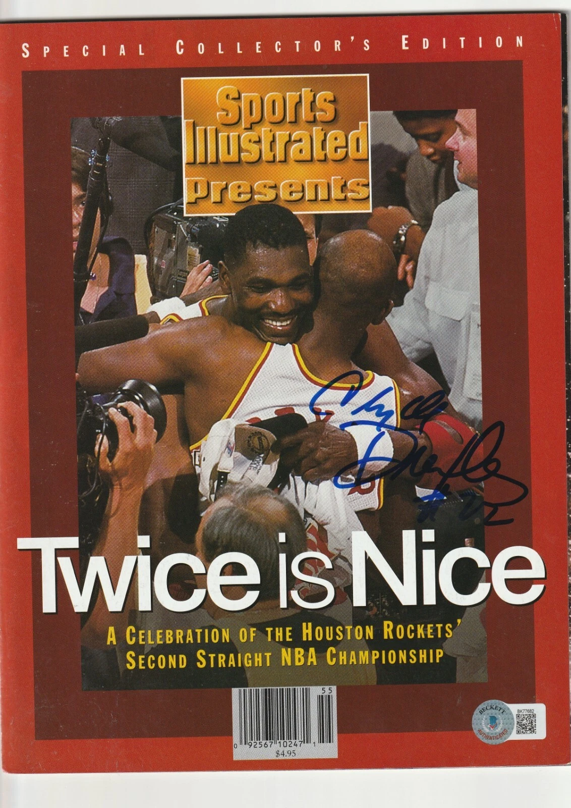 CLYDE DREXLER Signed 1995 SPORTS ILLUSTRATED Beckett Auth (NO Label)