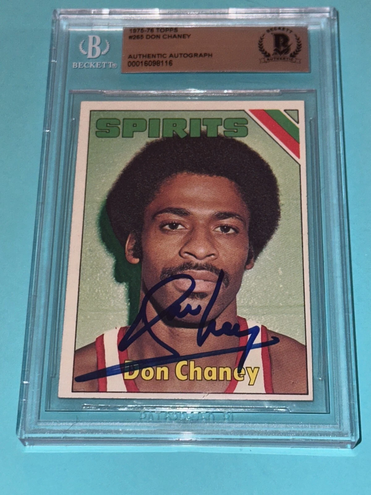 DON CHANEY Signed 1975-76 TOPPS Card #265 Beckett Authenticated BAS
