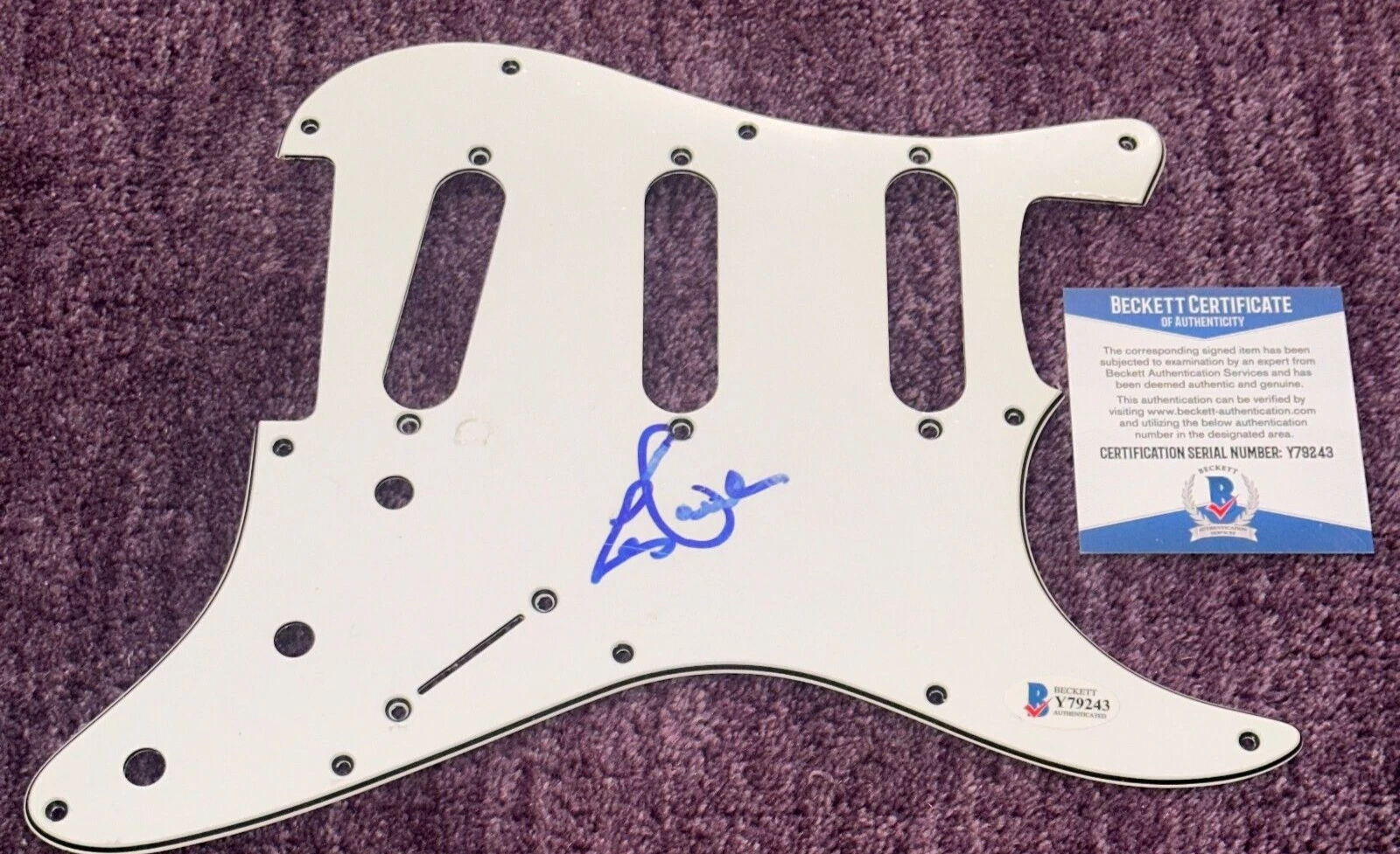 LES PAUL Signed PICK GUARD w/ Beckett (BAS) COA