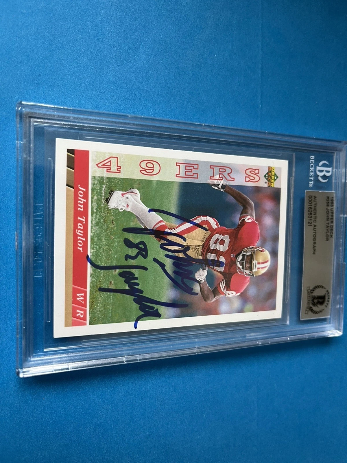 John Taylor 49ers 1993 Upper Deck Card Signed Auto Beckett BAS Slabbed