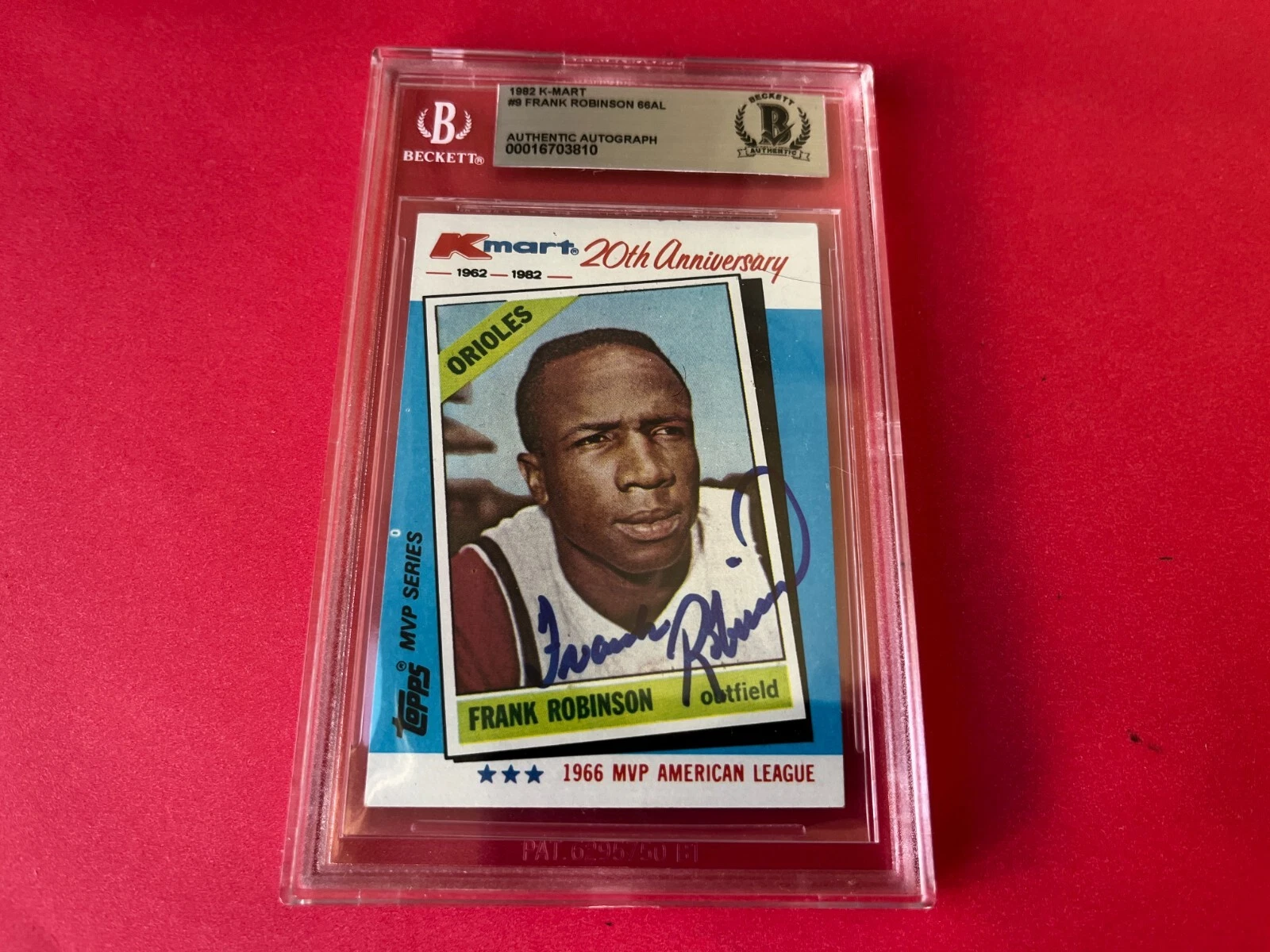 Frank Robinson Orioles HOF MLB 1982 K-Mart Card Signed Auto Beckett BAS COA