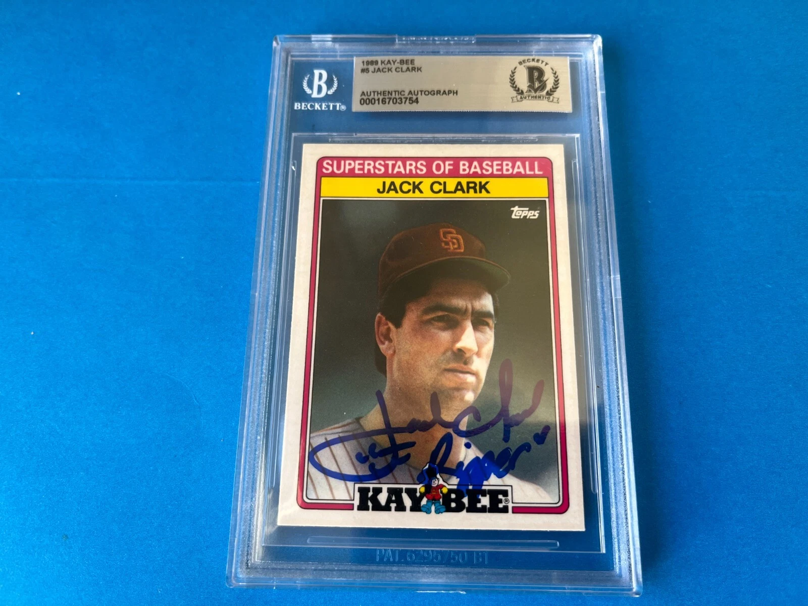 Jack Clark MLB 1989 Kay-Bee Card Signed Auto Beckett BAS COA