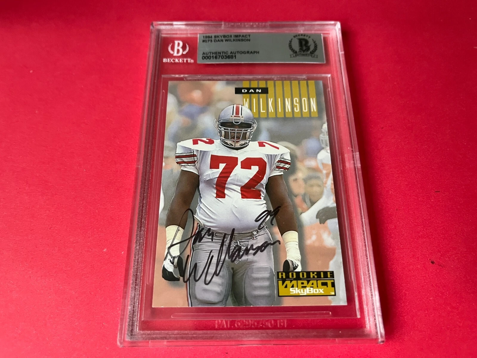 Dan Wilkinson 1994 Skybox Impact Rookie Card Signed Auto Beckett BAS Slabbed