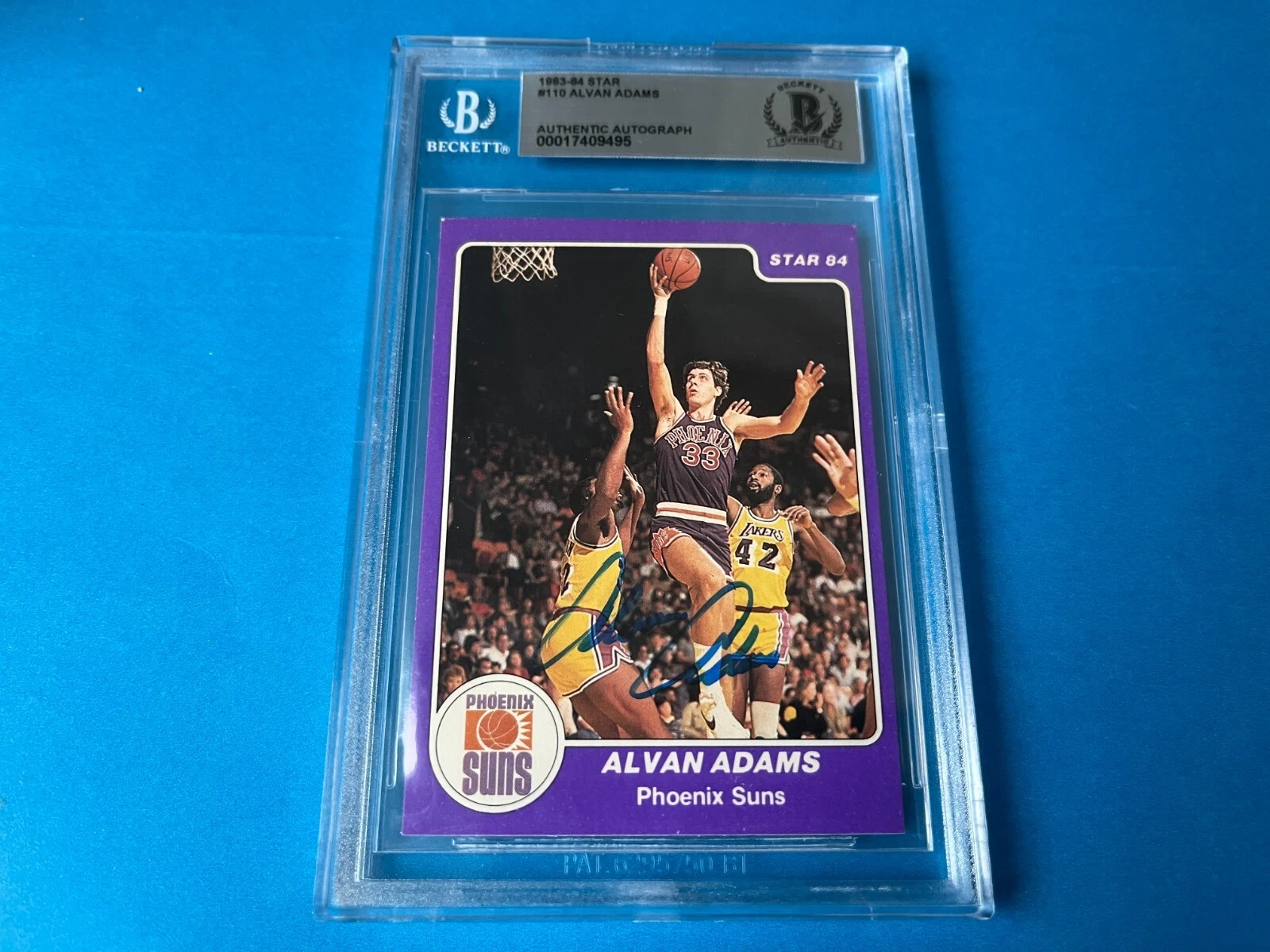 Alvan Adams Phoenix Suns 1983-84 Star Card Signed Auto BAS Slabbed
