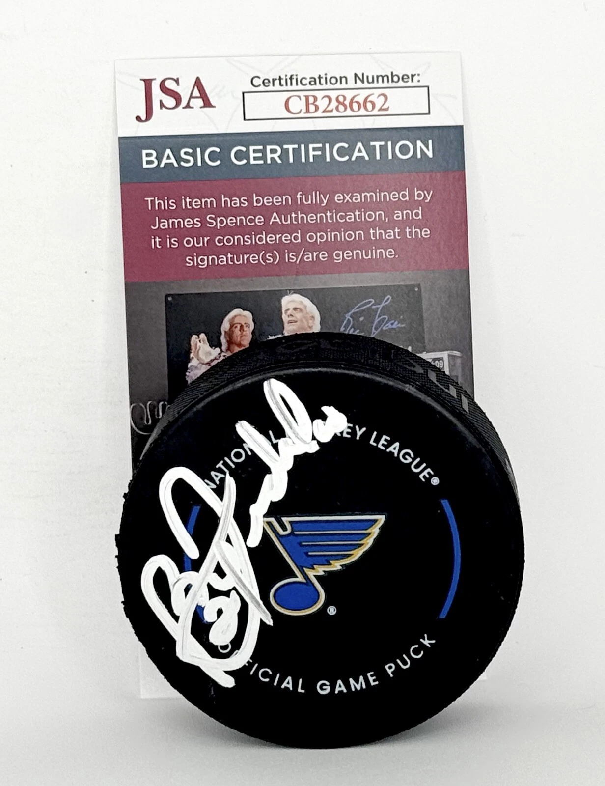 Bernie Federko signed St. Louis Blues Official Game Puck autographed JSA