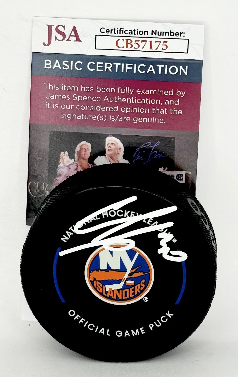 Ilya Sorokin signed New York Islanders Official Game Puck autographed JSA COA