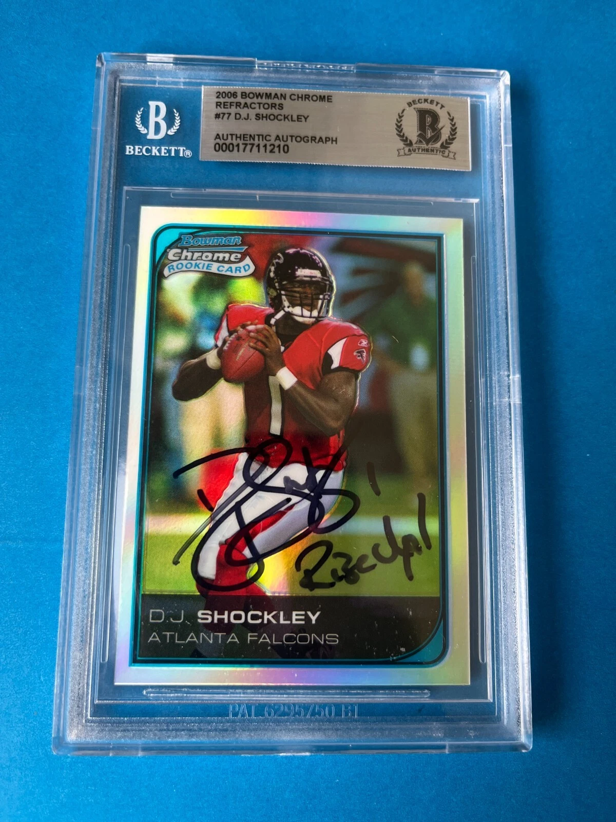 D.J. Shockley 2006 Bowman Chrome Refractors Card Signed Auto Beckett BAS Slabbed