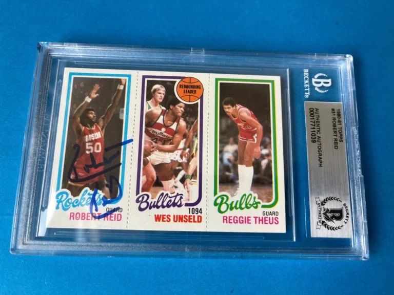 Robert Reid Rockets NBA 1980-81 Topps Card Signed Auto Beckett BAS Slabbed