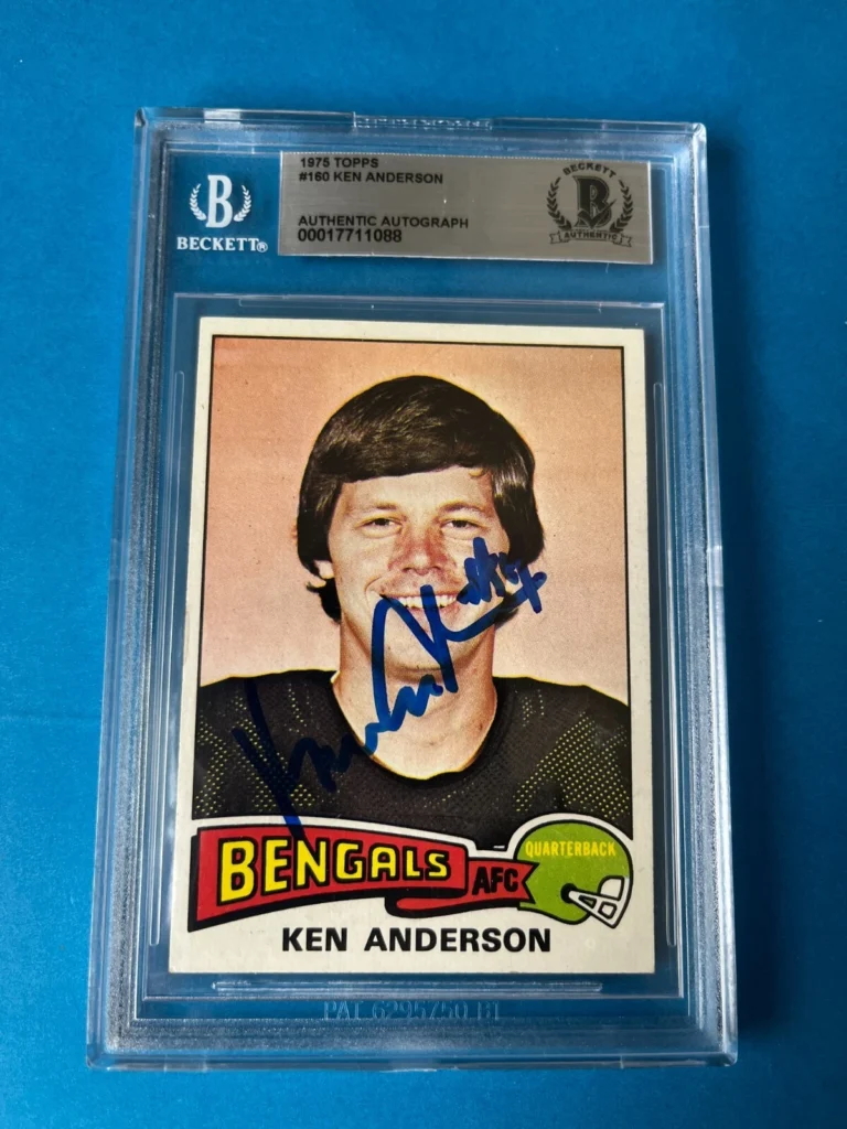 Ken Anderson Bengals 1975 Topps Card Signed Auto Beckett BAS Slabbed