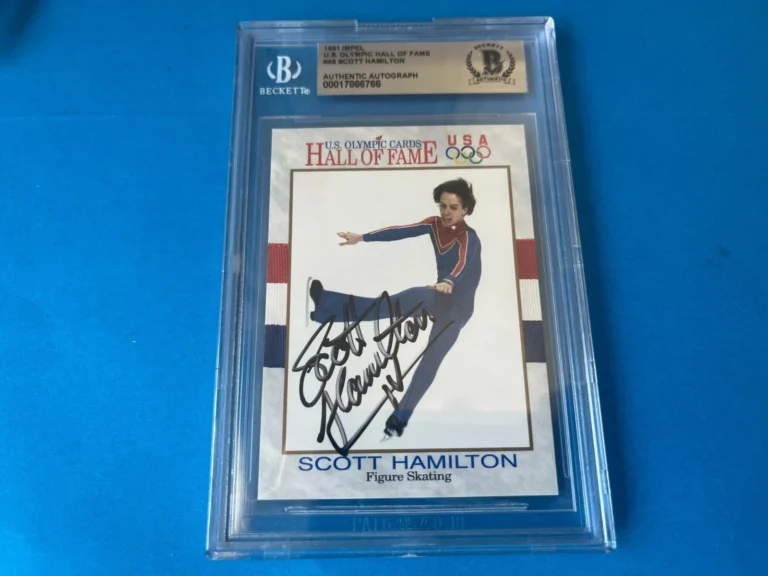 Scott Hamilton 1991 Impel Olympic HOF Card Signed Auto Beckett BAS Slabbed