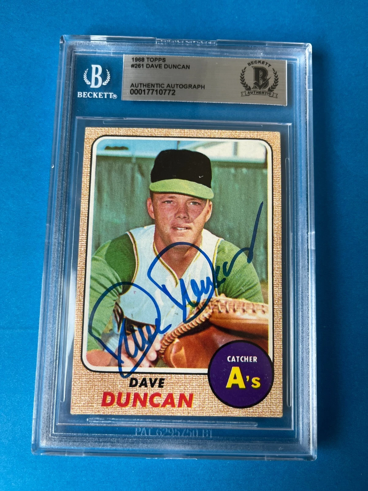 Dave Duncan Oakland A's 1968 Topps Card Signed Auto Beckett BAS