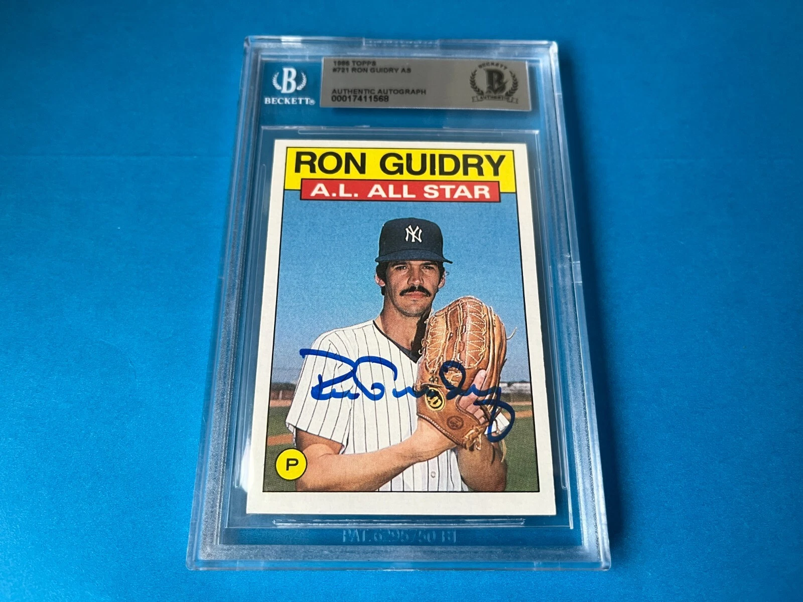 Ron Guidry Yankees 1986 Topps Card Signed Auto Beckett BAS
