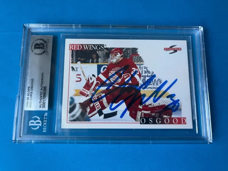 Chris Osgood Red Wings 1995-96 Score Signed Auto Beckett SLABBED BAS