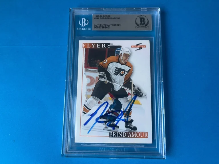 Rod Brind'Amour Flyers 1995-96 Score Hockey Signed Auto Beckett SLABBED BAS