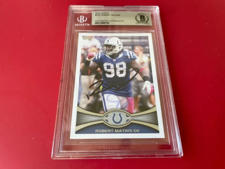 Robert Mathis Colts 2012 Topps Card Signed Auto Beckett BAS Slabbed
