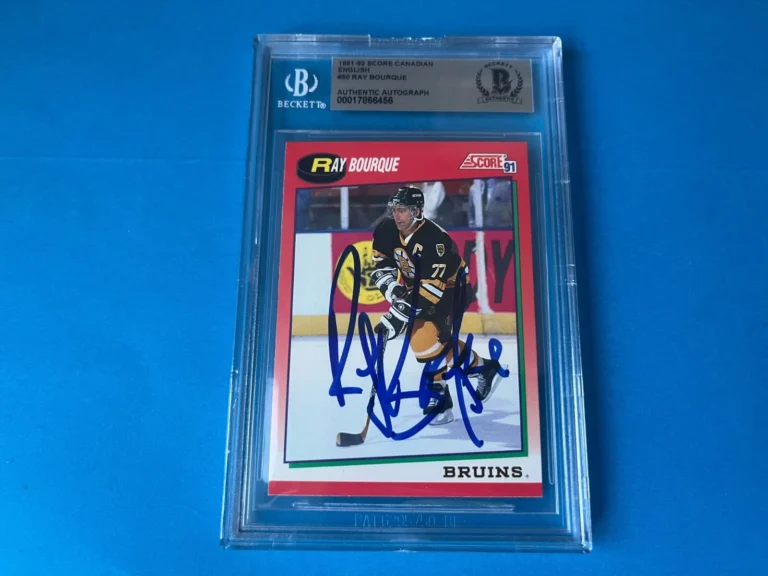 Ray Bourque HOF 1991-92 Score Hockey Signed Auto Beckett SLABBED BAS